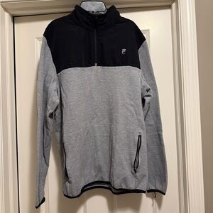 Fila Black and Gray Quarter-Zip Jacket